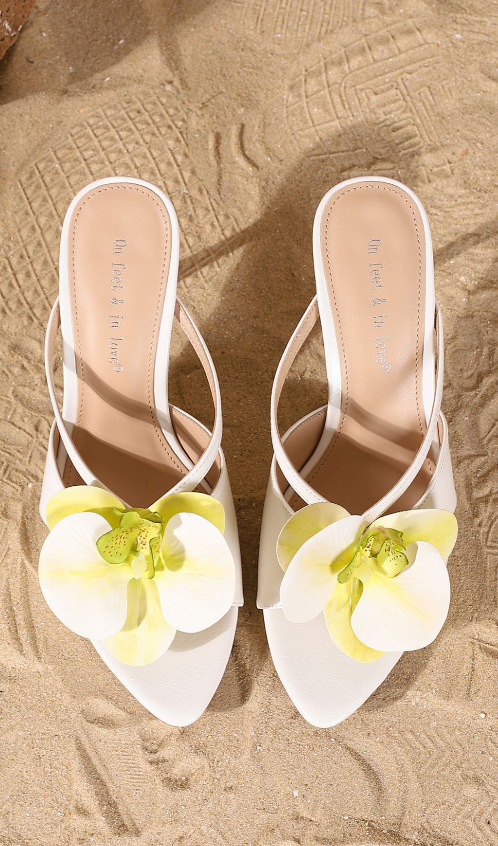 Hécate White Orchid Heeled Sandals - 'On Feet & In Love®'