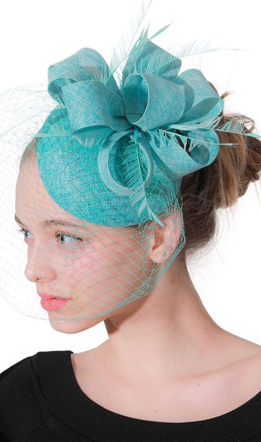 Turquoise Veil Fascinators