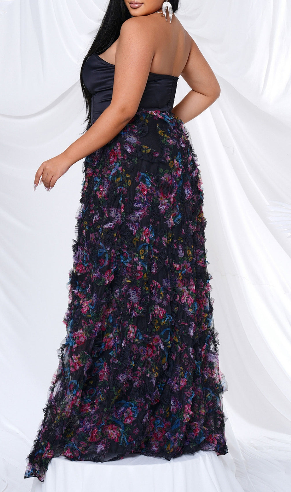 Belinay Black Strapless Plus Size Maxi Dress