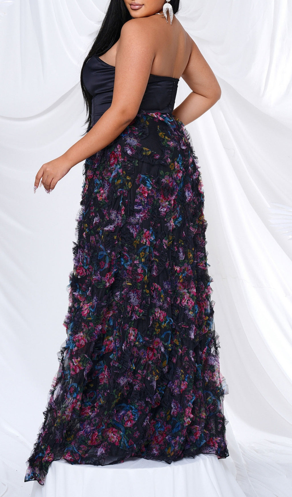 Belinay Black Strapless Plus Size Maxi Dress