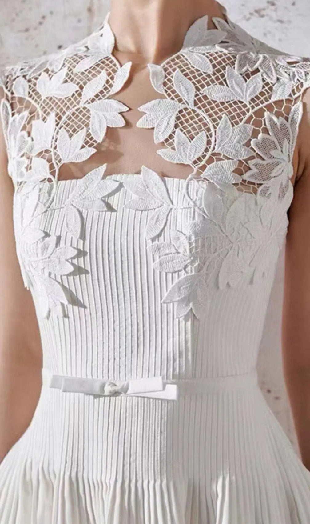 Floral Embroidery Maxi Dress In White