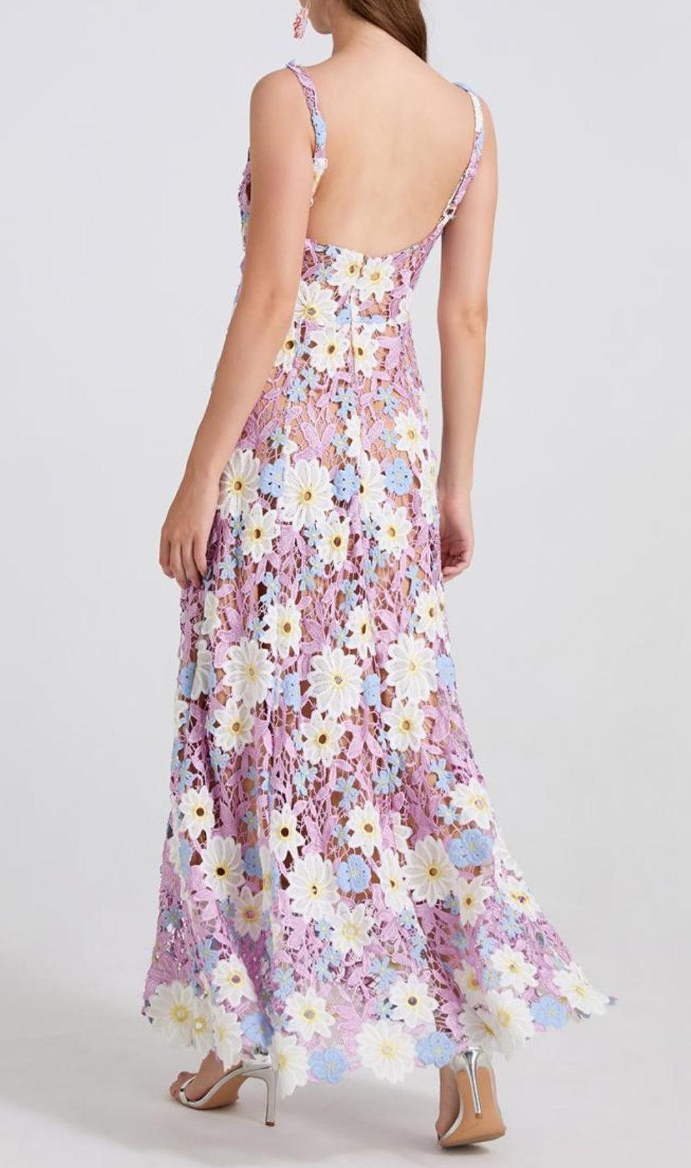Diablo Purple Strappy Flower Maxi Dress