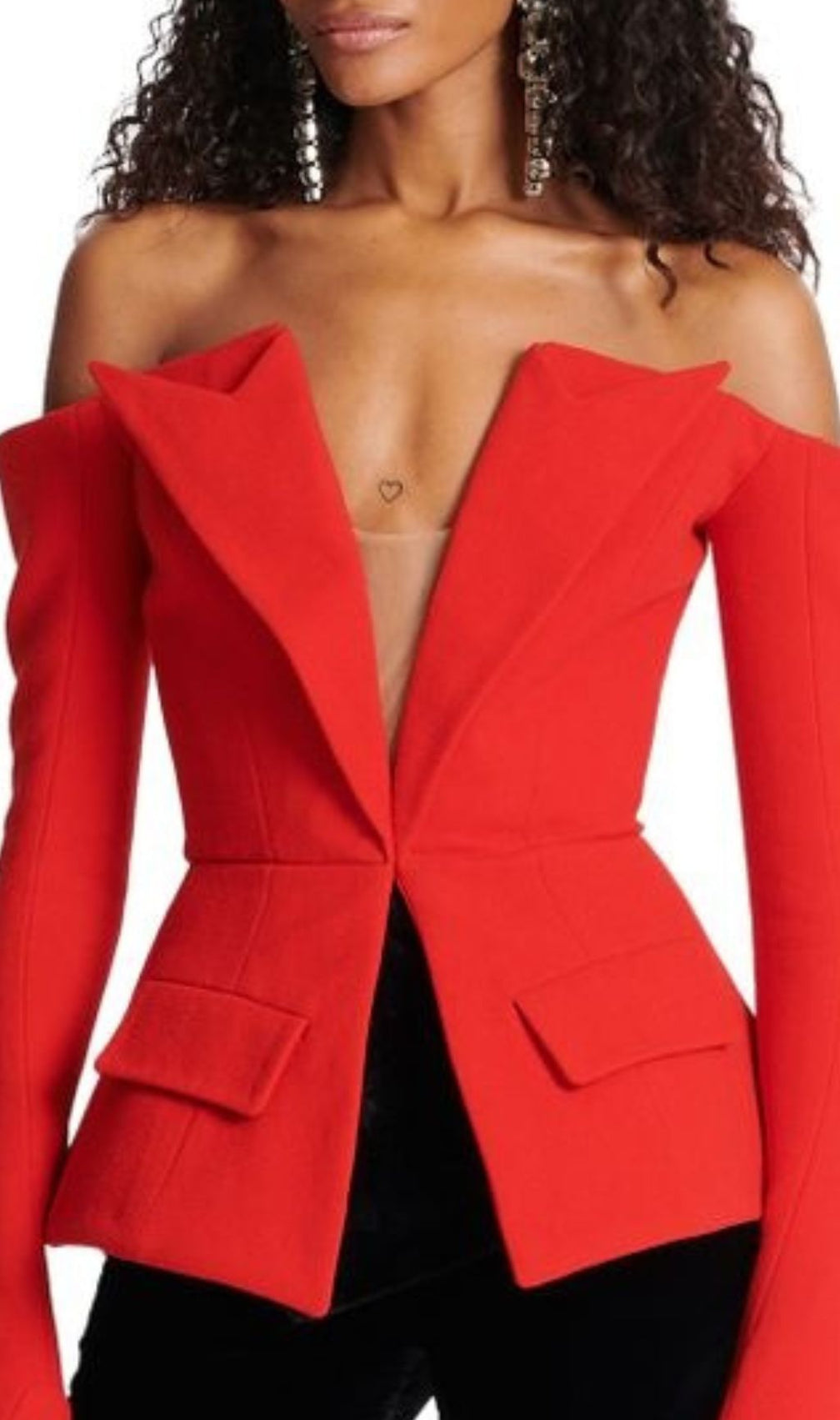 Hali Red Long Sleeve Blazer