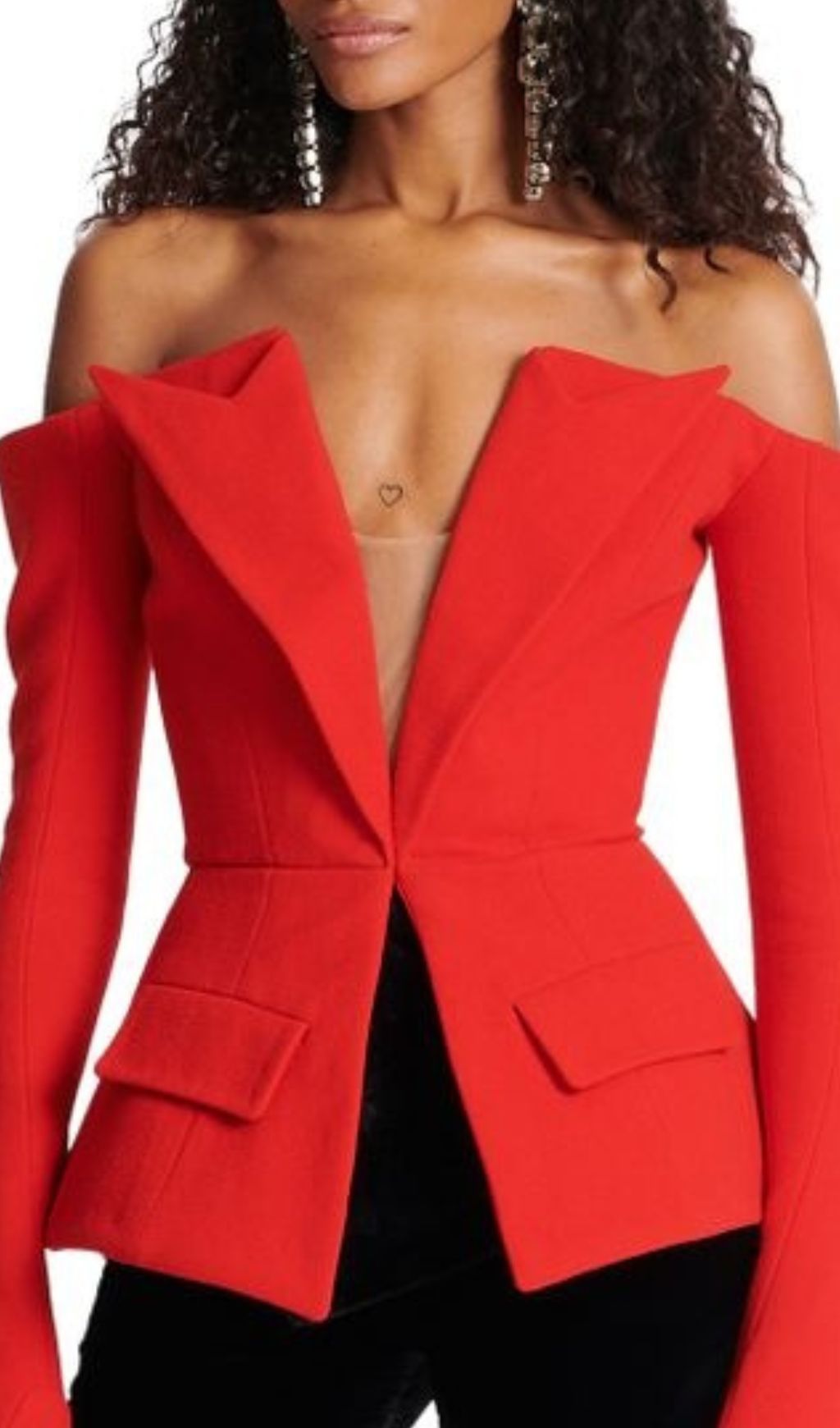 Hali Red Long Sleeve Blazer