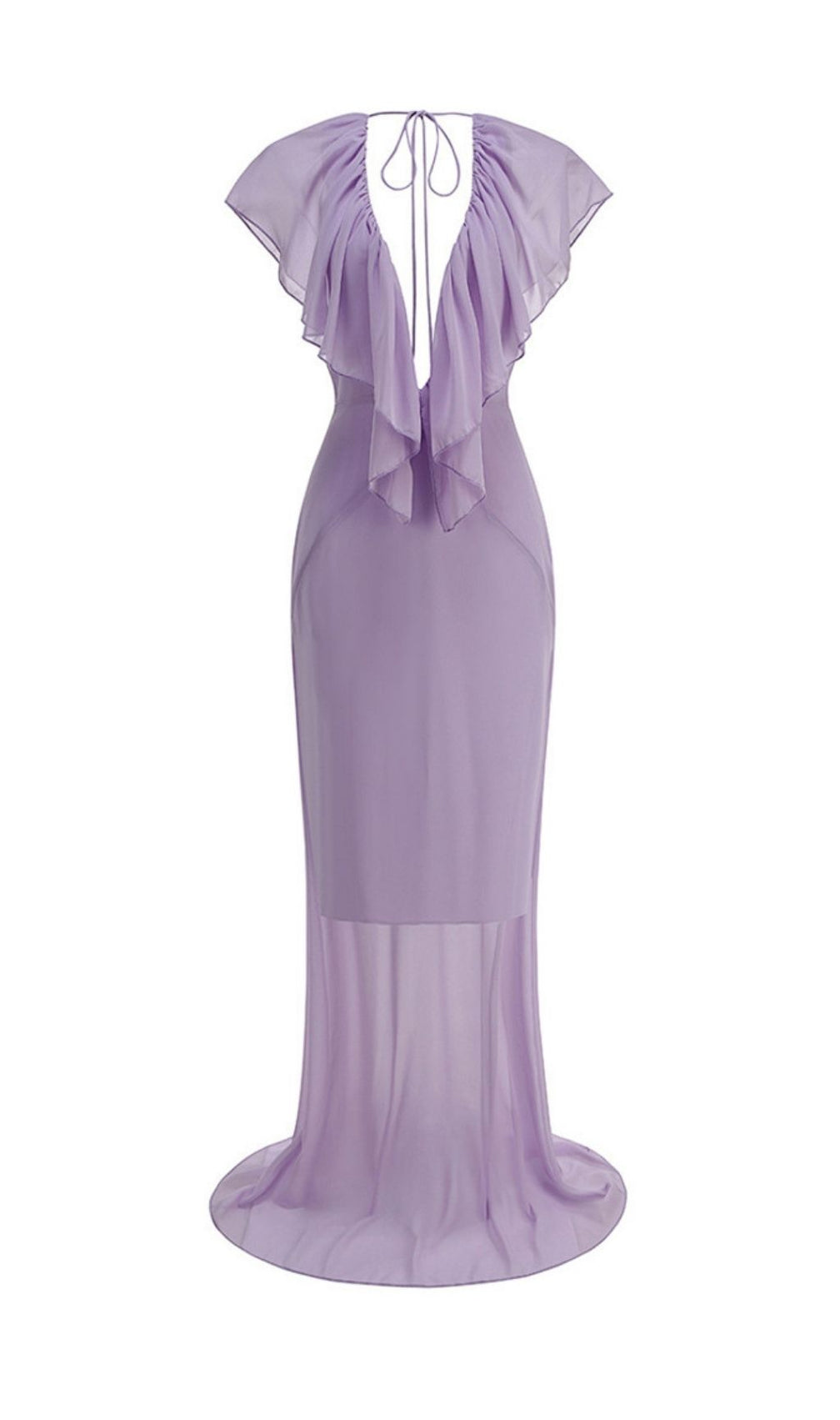 Simona Deep V-Neck Backless Maxi Dress in Purple