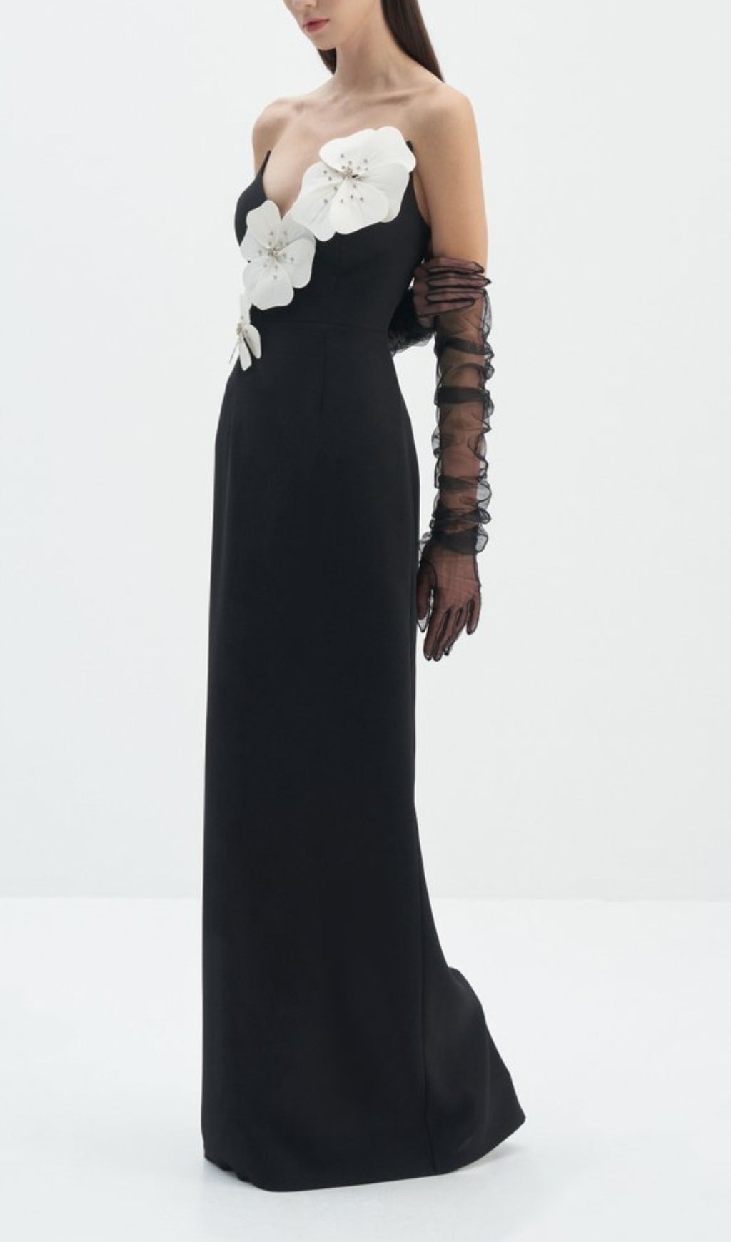 Arlais Black Flower Bandage Maxi Dress