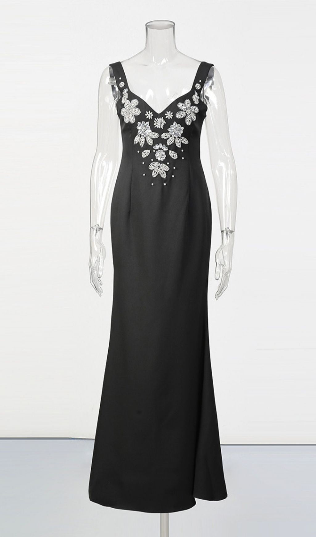 Ladonna Black Strappy Diamante Maxi Dress