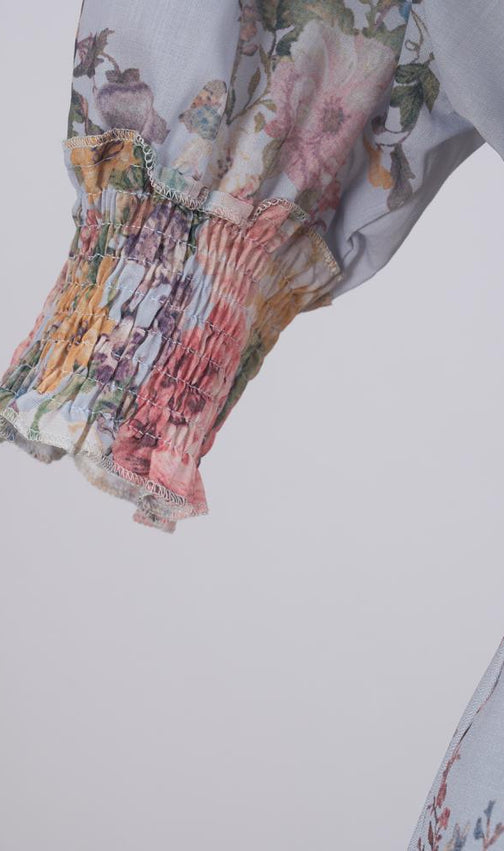 Glenna Flower Printed Blouse & Shorts Set