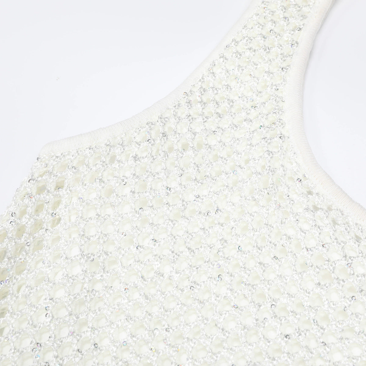 Kimbra White Sleeveless Sequin Knit Midi Dress