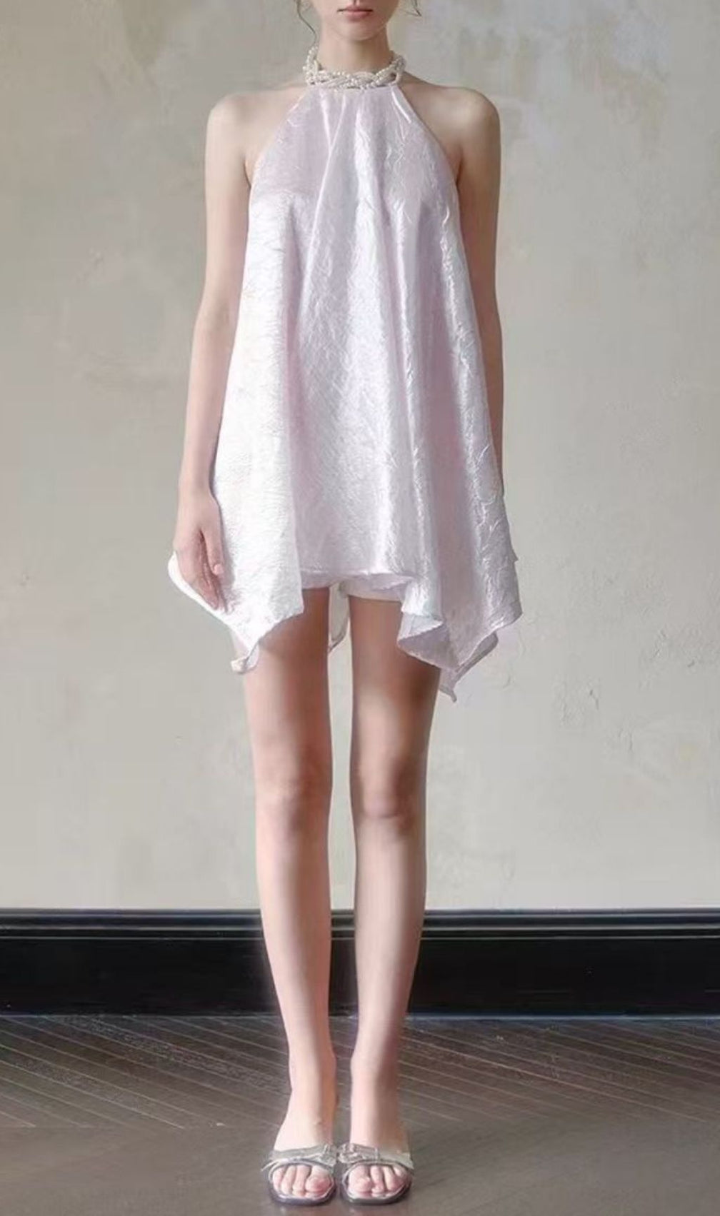 Sorex Open Back Pearl Mini Dress