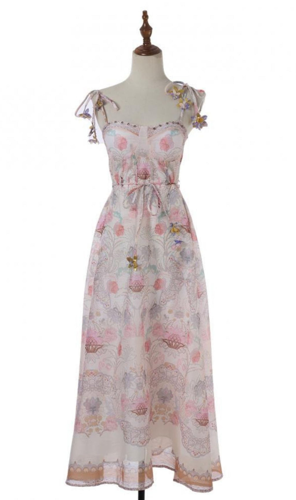 Karol Romantic Floral Maxi Dress - Bohemian Strappy Gown for Women
