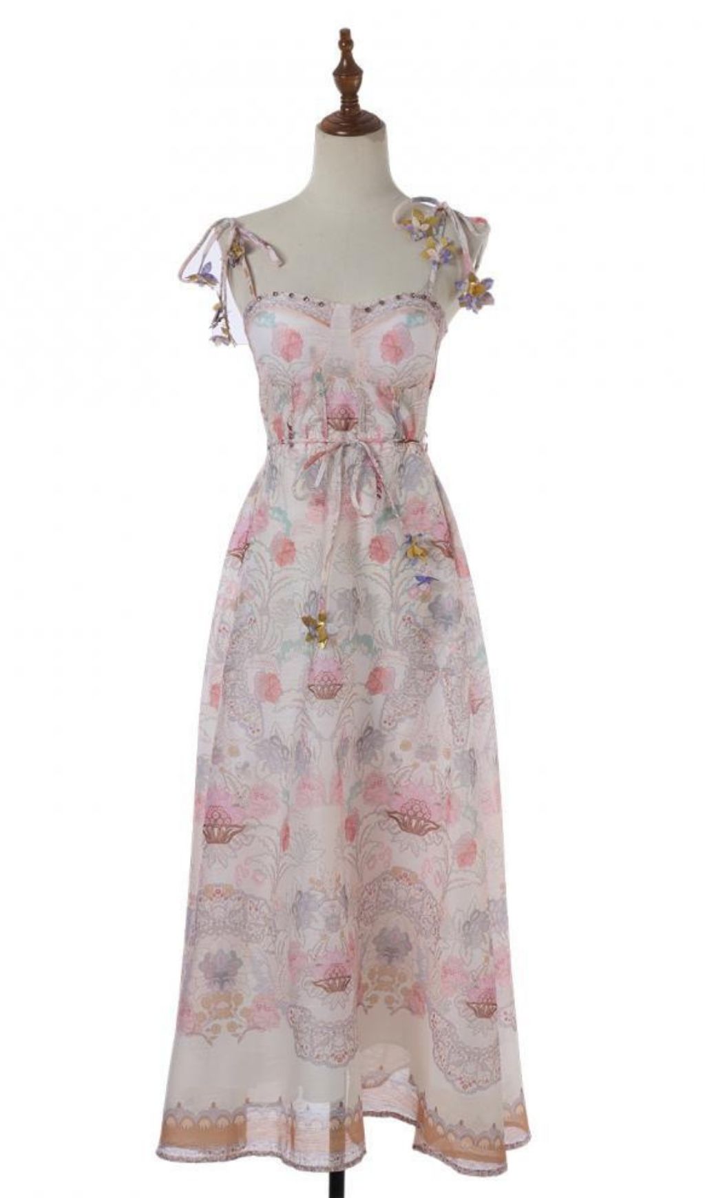 Karol Romantic Floral Maxi Dress - Bohemian Strappy Gown for Women