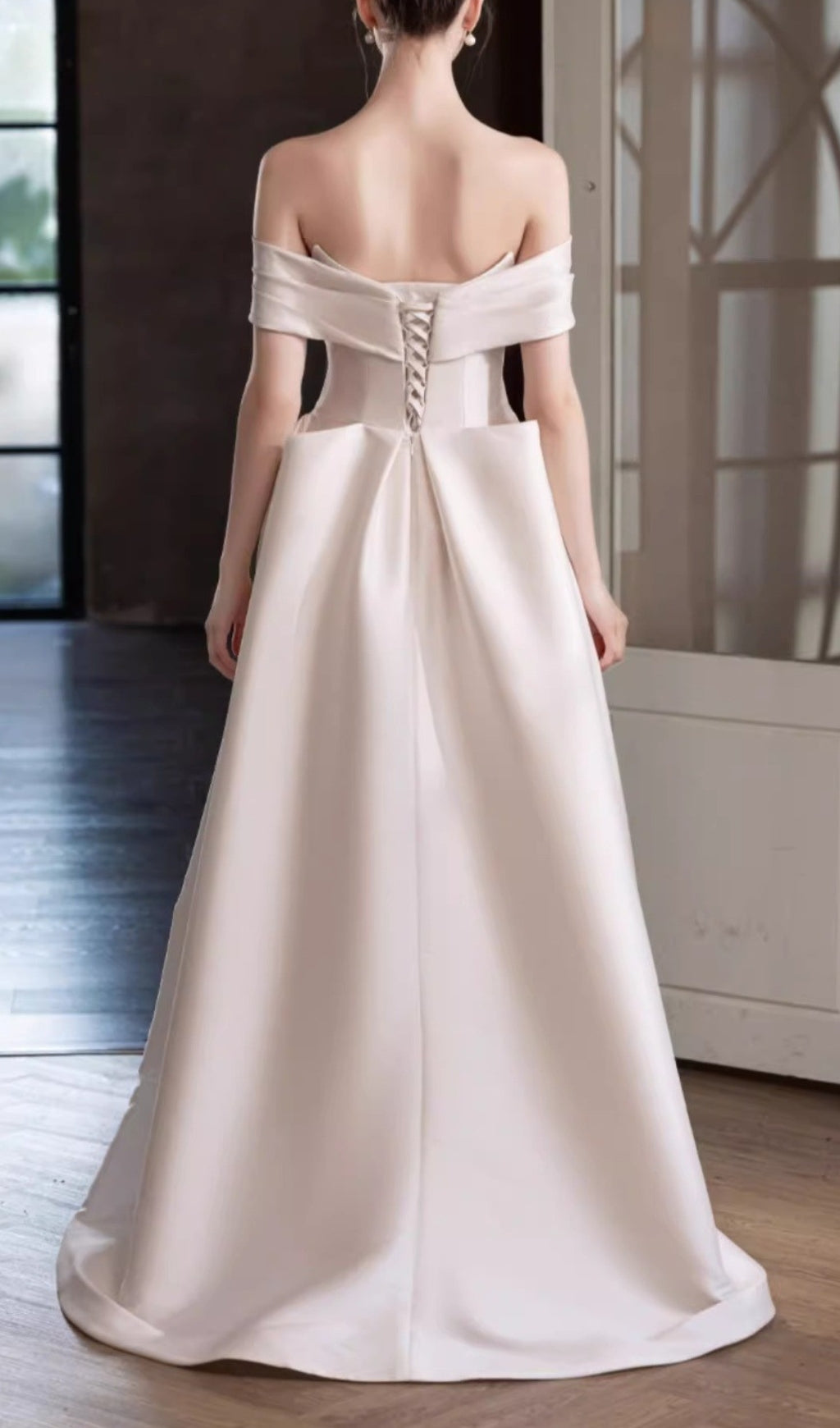 Destiny Off-Shoulder Bow Wedding Dress