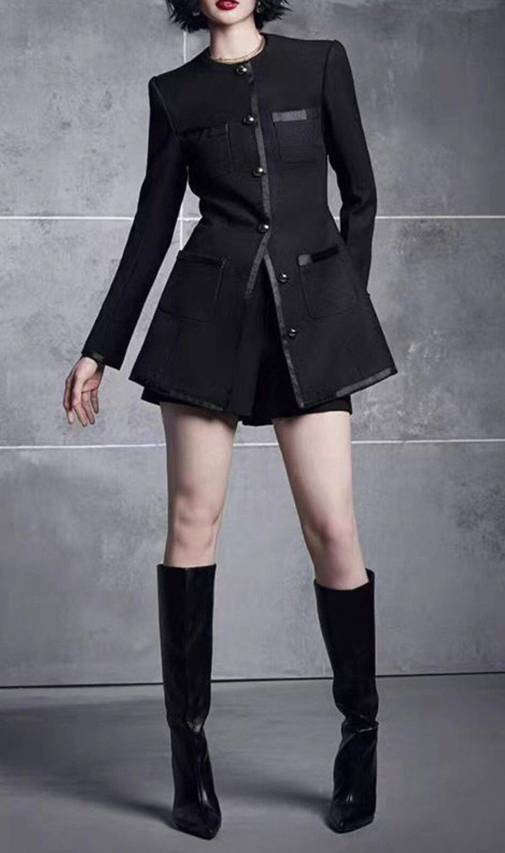 Jaylee Black Tailored Blazer Coat for Women - Chic & Versatile Outerwear