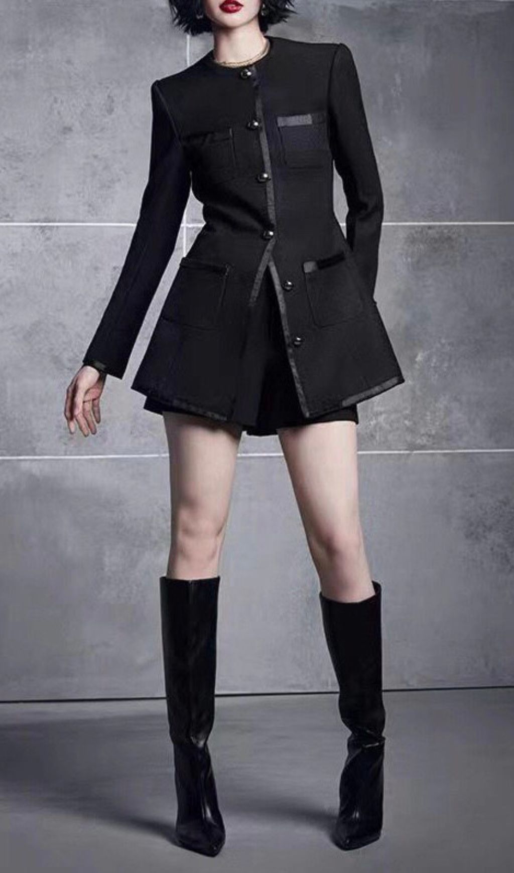 Jaylee Black Tailored Blazer Coat for Women - Chic & Versatile Outerwear
