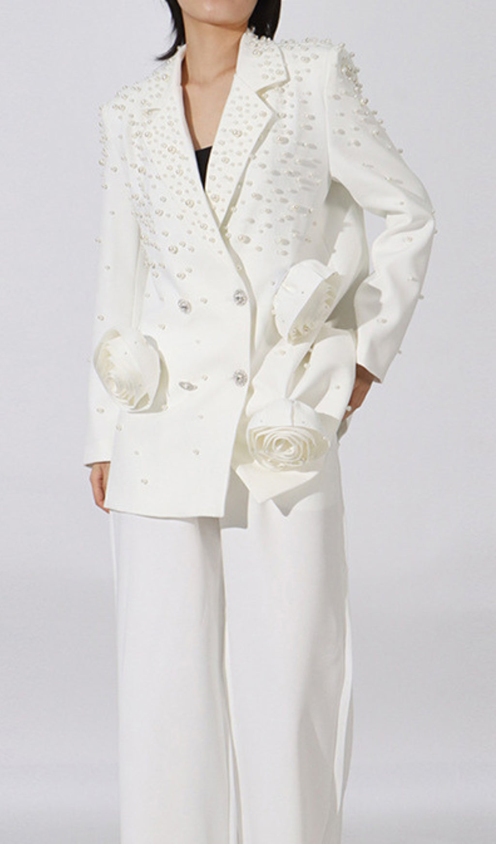 Elston Beaded Flower Blazer