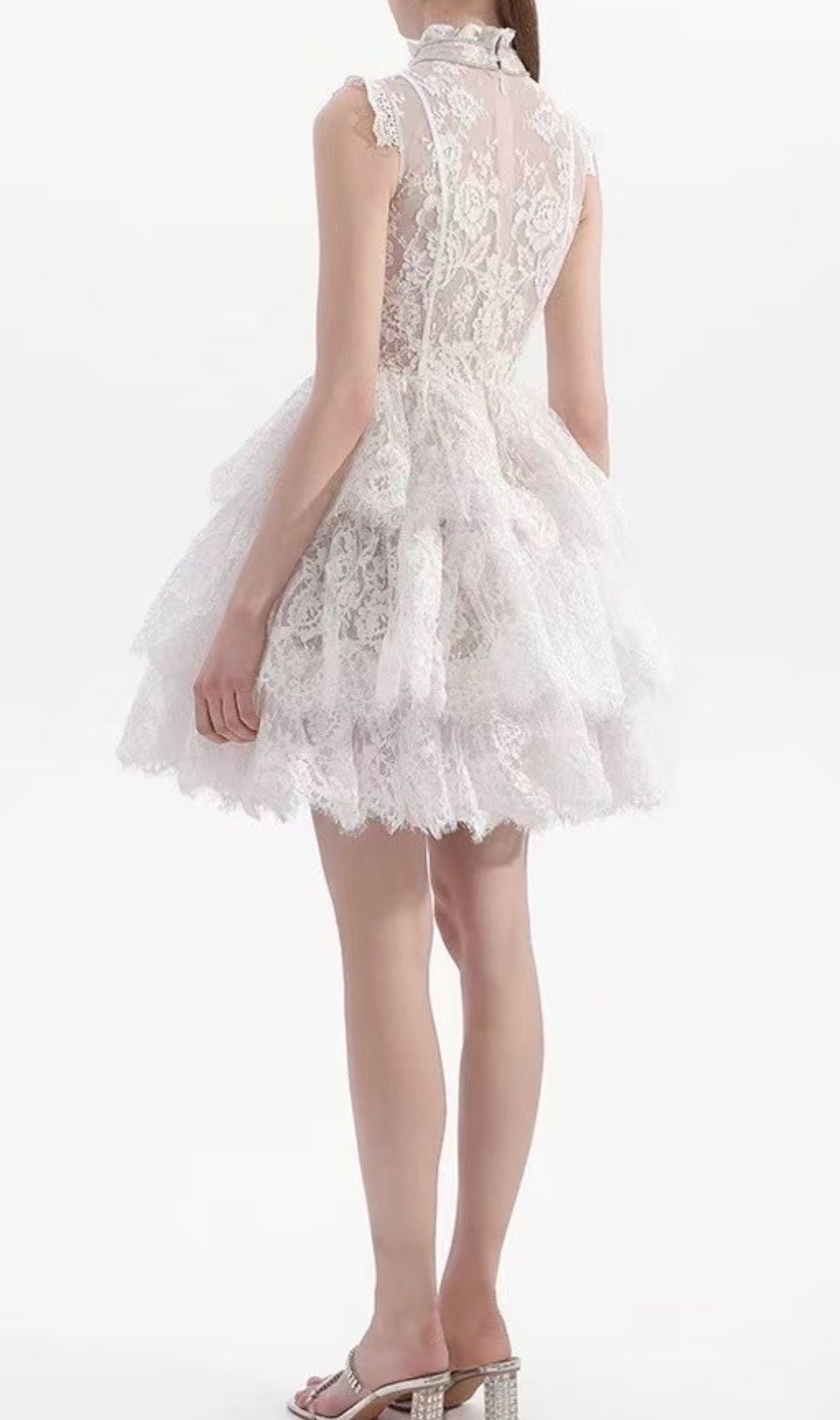 Estevão White Lace Mini Dress