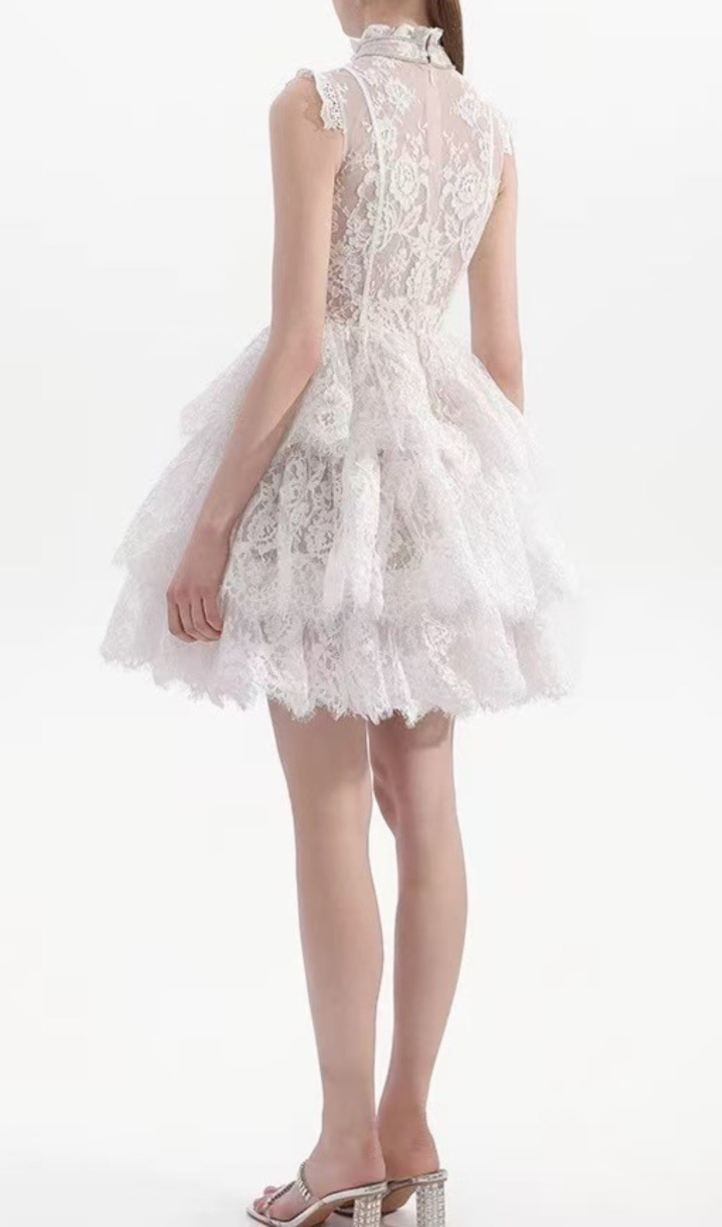 Estevão White Lace Mini Dress