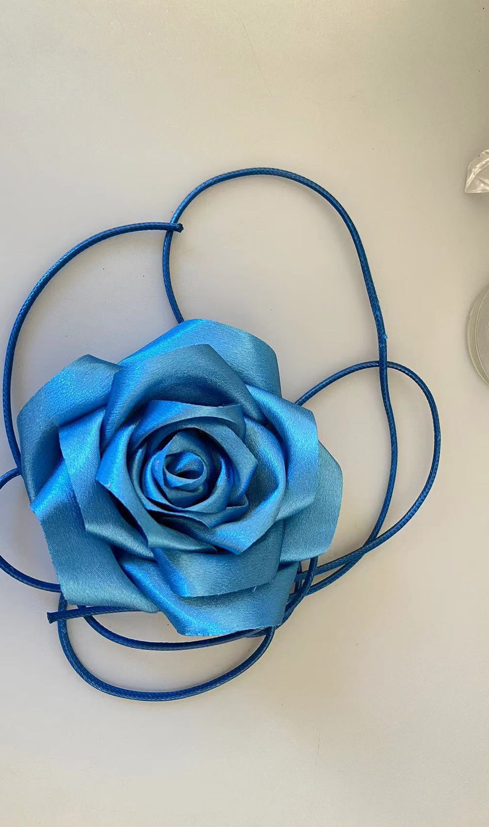 Ayano Elegant Pink Satin Rose Choker Necklace | Chic Floral Statement for Women