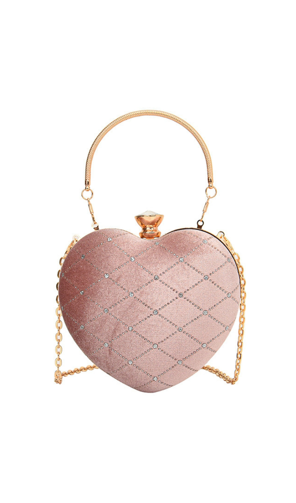 Angela Heart Shaped Velvet Clutch