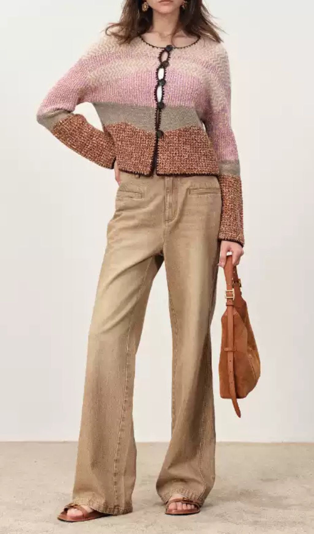 Hasel Multi-Color Striped Knit Cardigan - Chic Boho Layering for Women