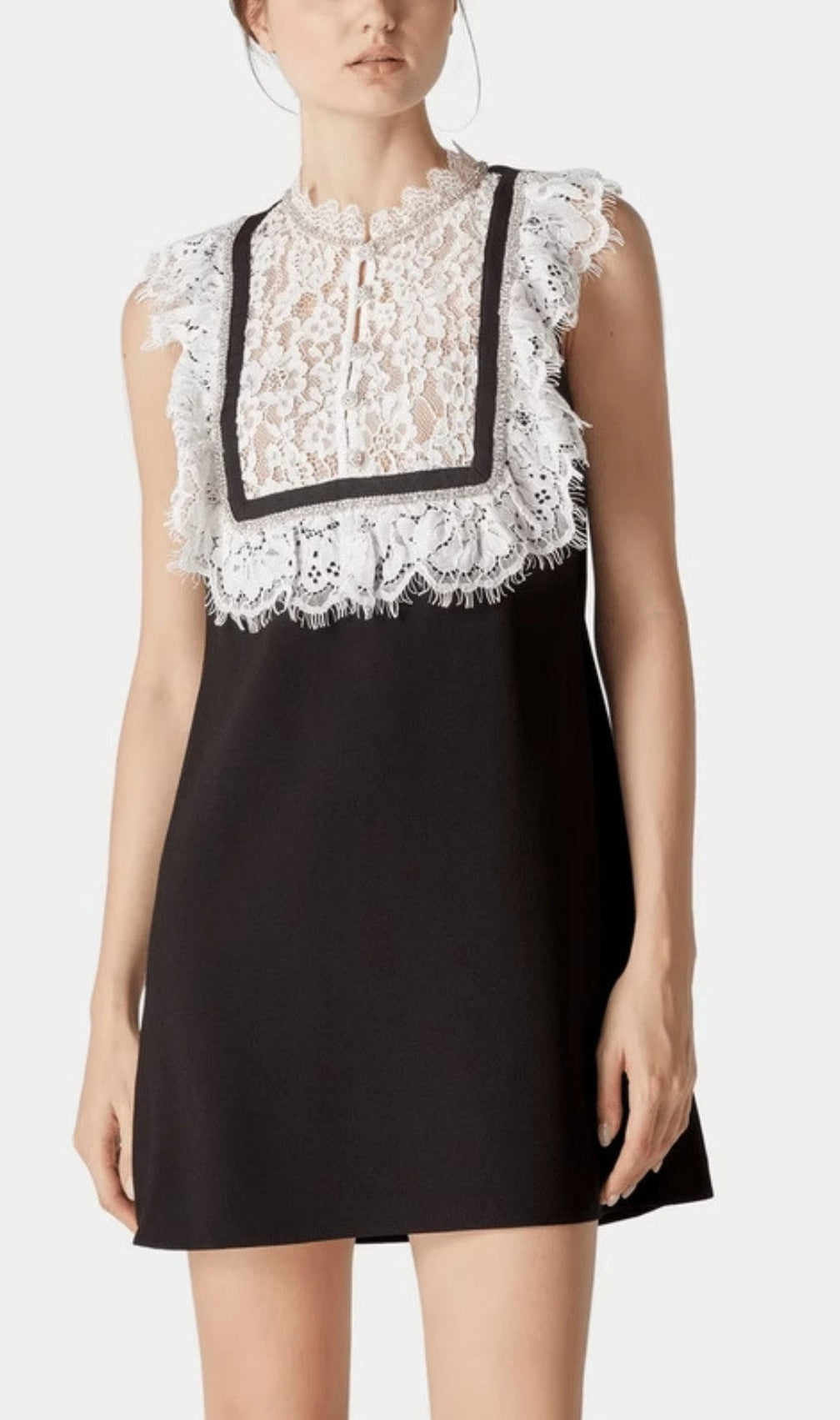 Branka Black Lace Diamond Mini Dress