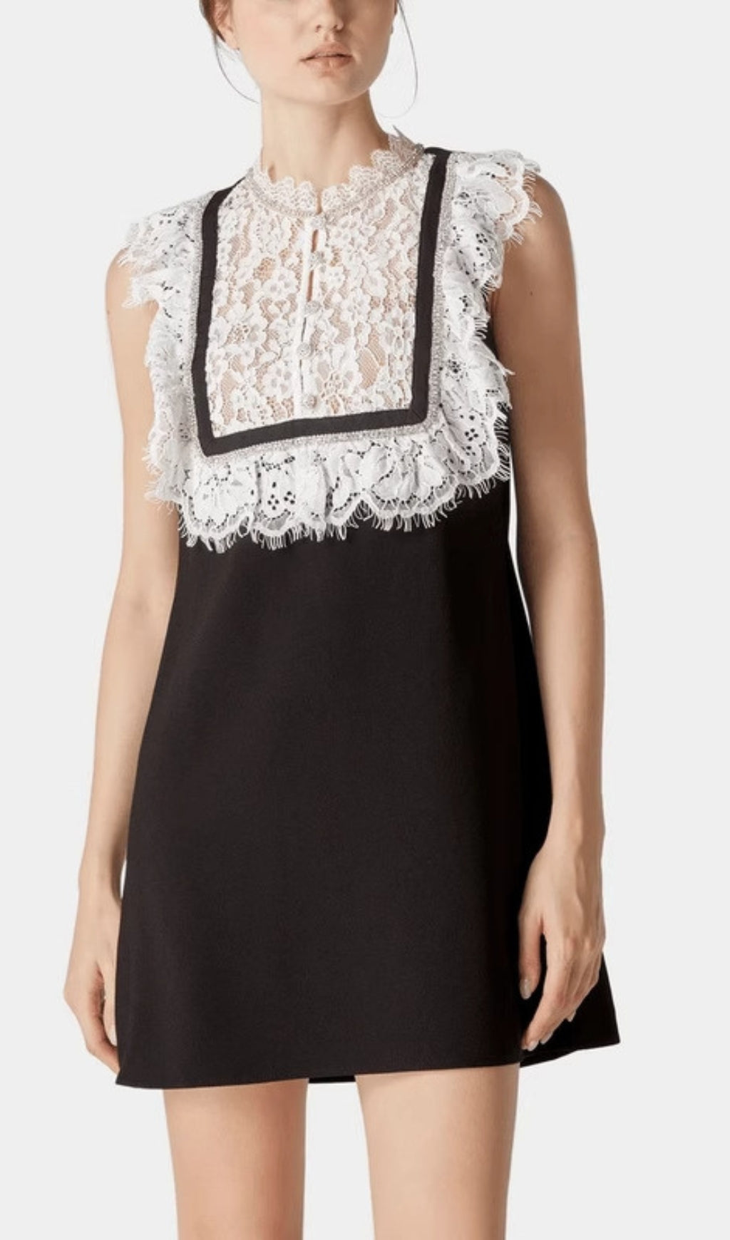 Branka Black Lace Diamond Mini Dress