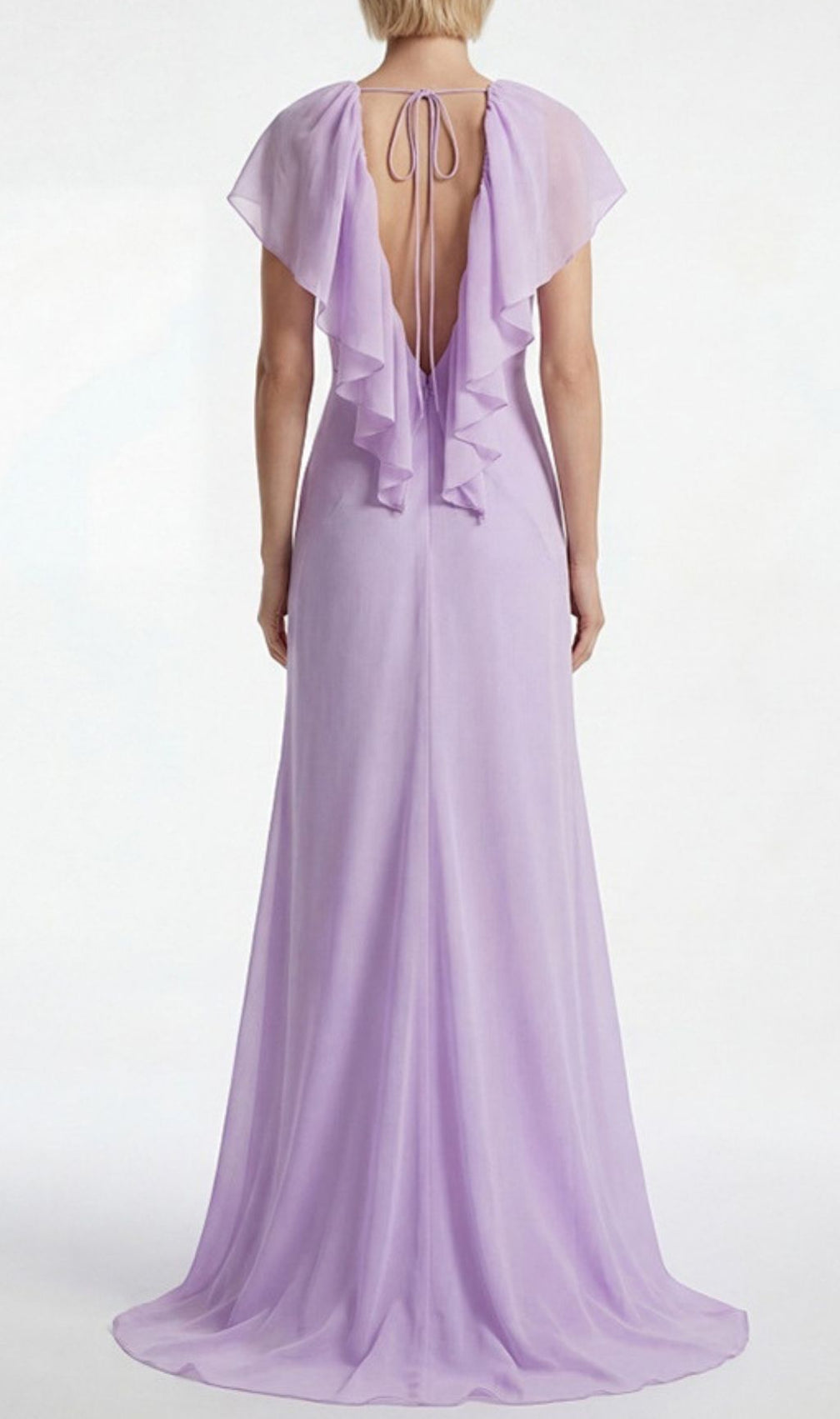 Simona Deep V-Neck Backless Maxi Dress in Purple