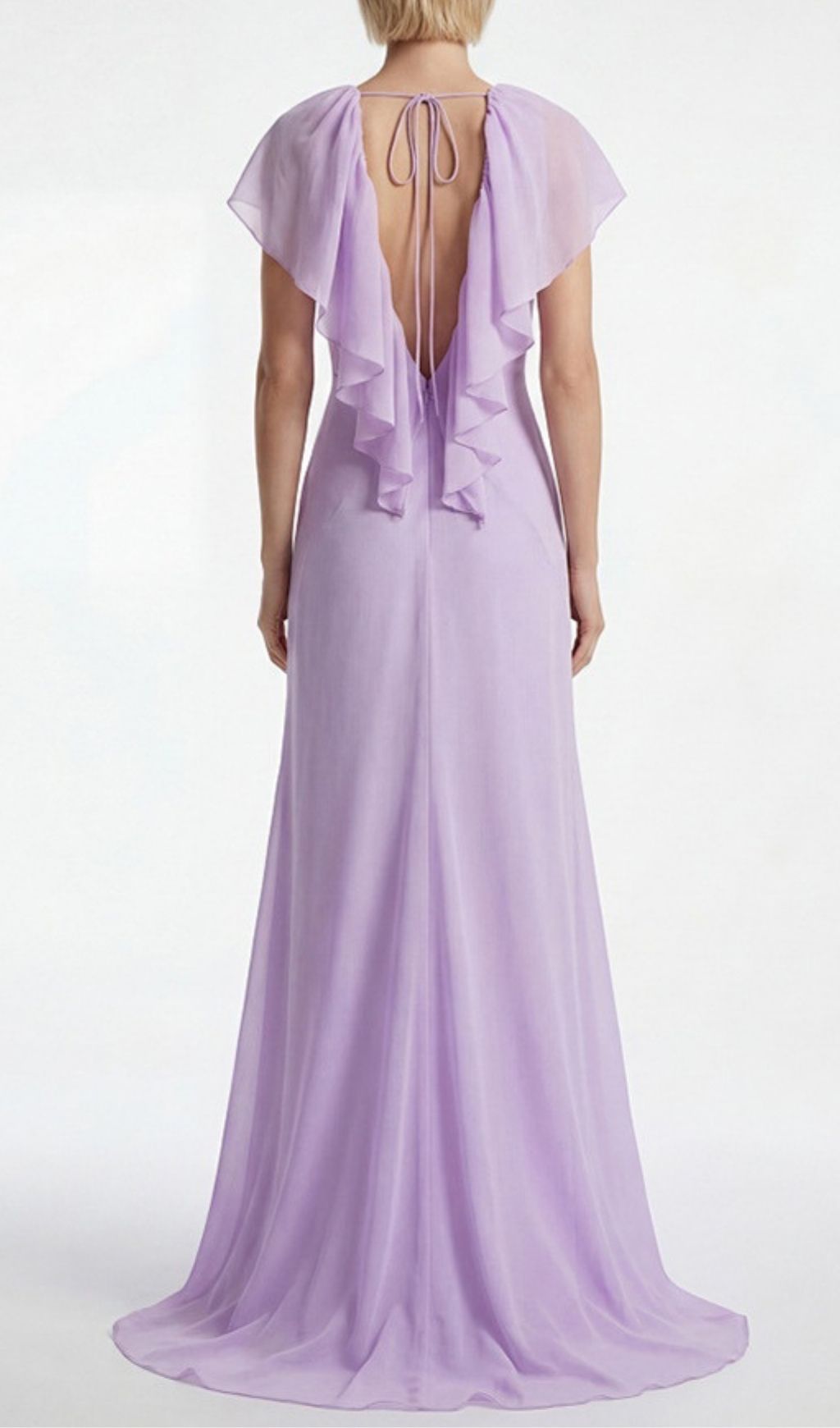 Simona Deep V-Neck Backless Maxi Dress in Purple