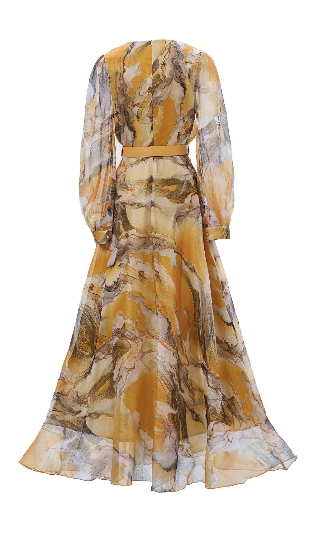 Feryal Printed Long Sleeve Maxi Dress