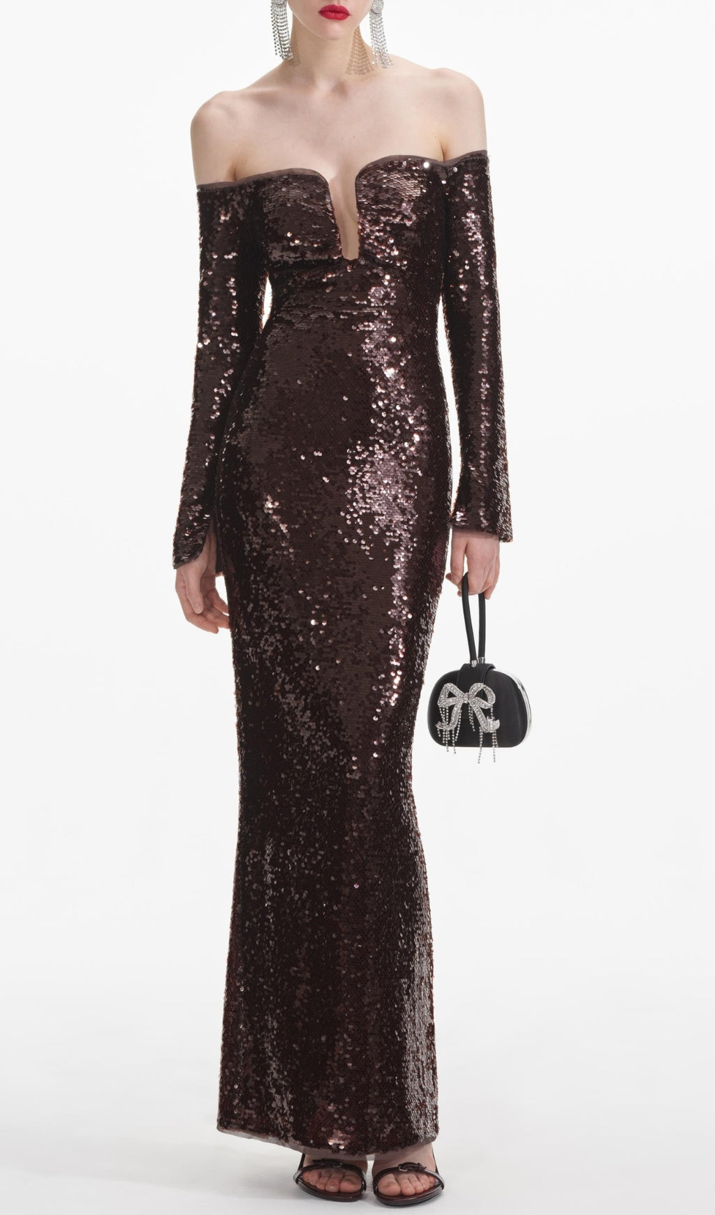 Cashlin Long Sleeve Sequin Maxi Dress