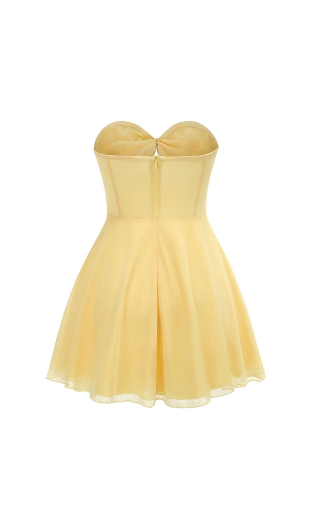 Bryony Yellow Strapless Cutout Mini Dress
