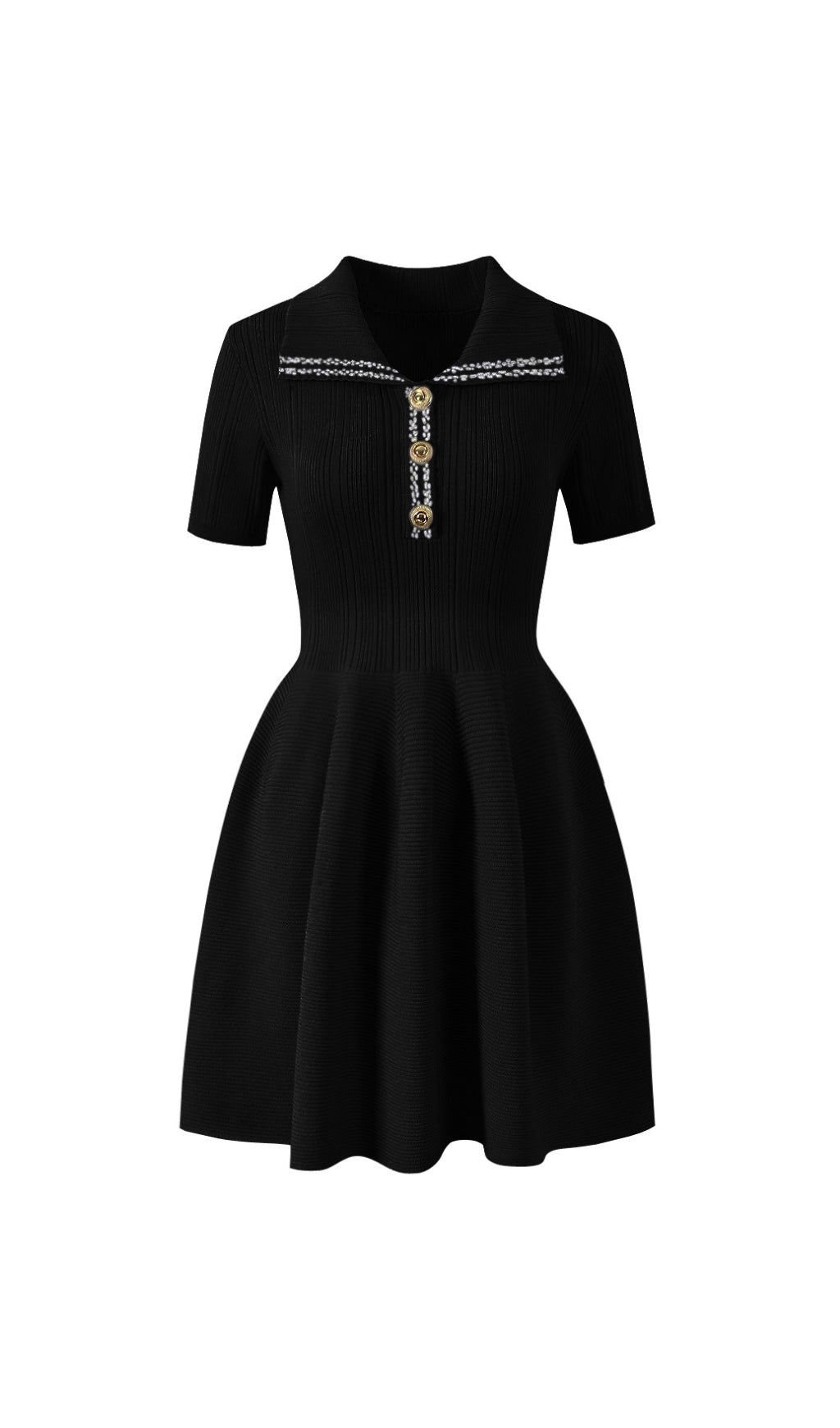 Etta Lapel Knit Mini Dress