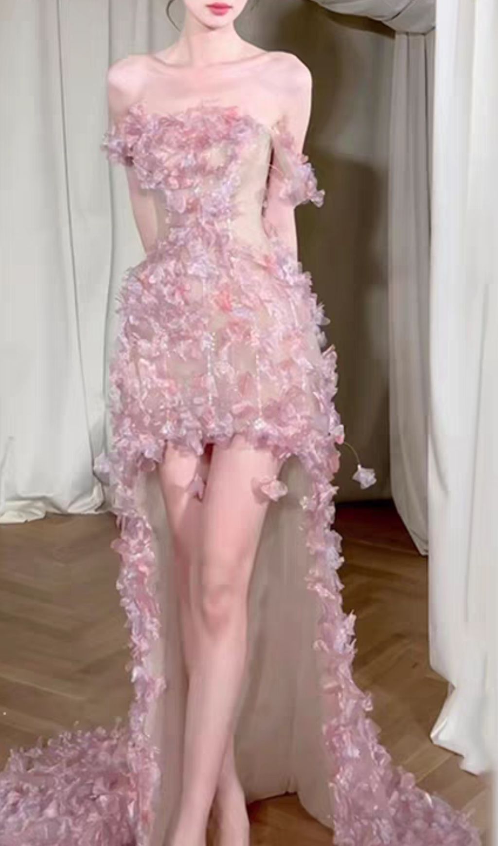 Hernán Pink Flower Maxi Dress