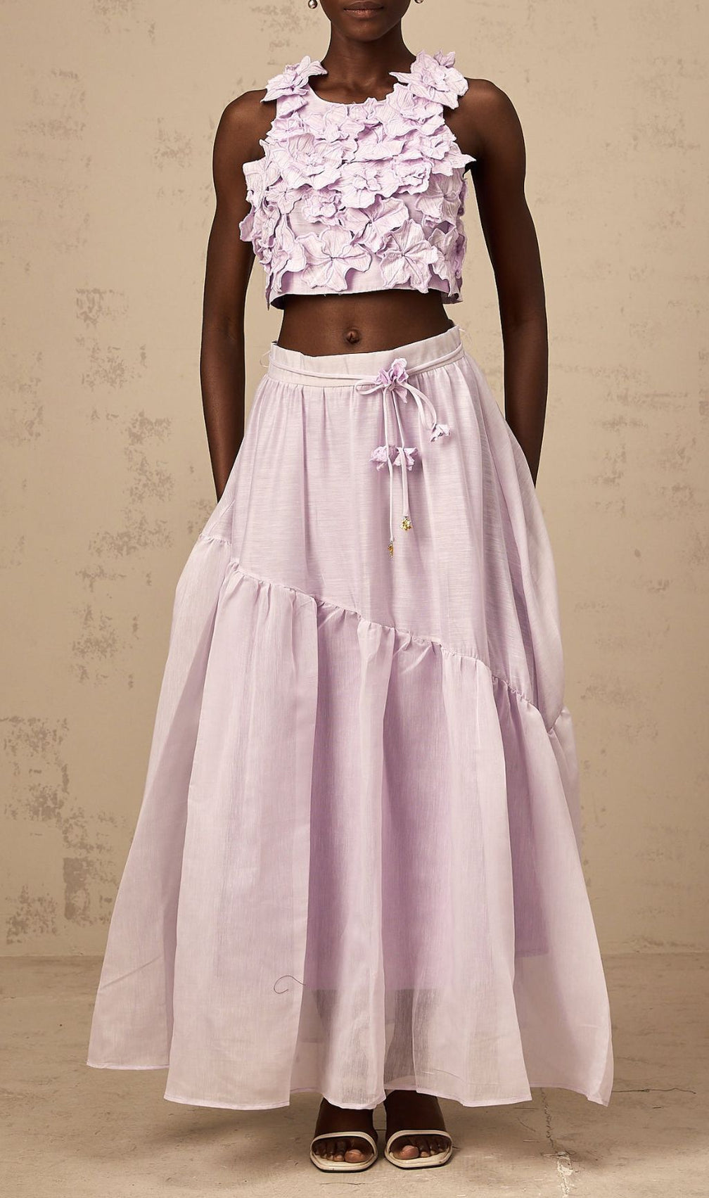 Farren Purple Flower Two-Piece Set