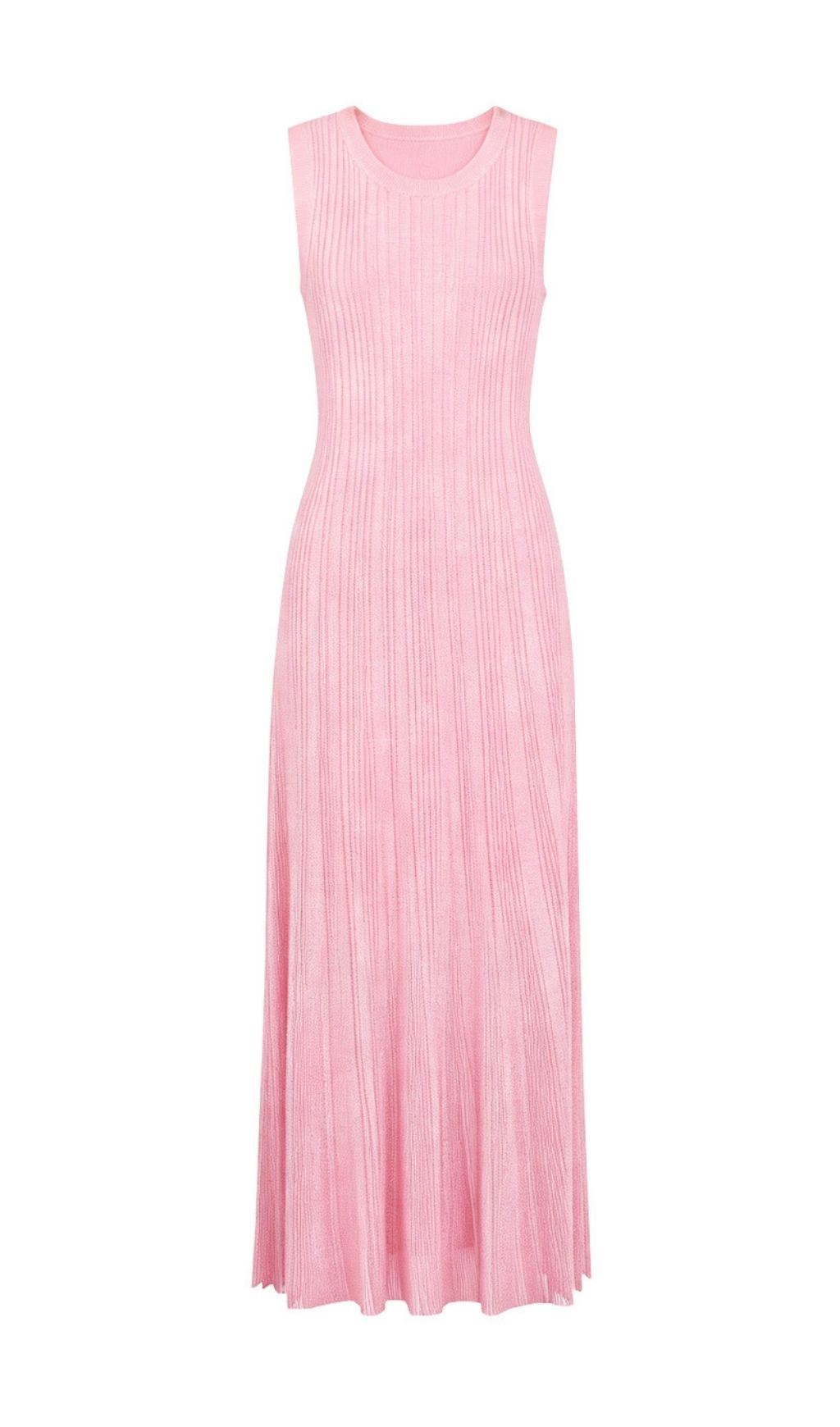 Kiandra Pink Sleeveless Ribbed Knit Maxi Dress | Effortless Chic & Comfort