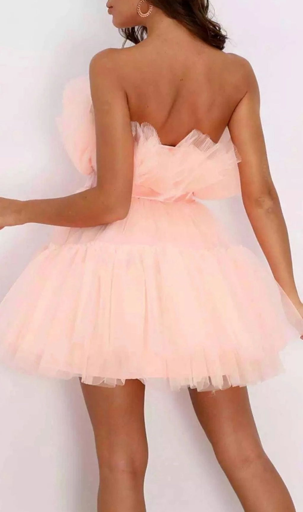Frederica Bow-Accent Waist-Cinched Strapless Dress