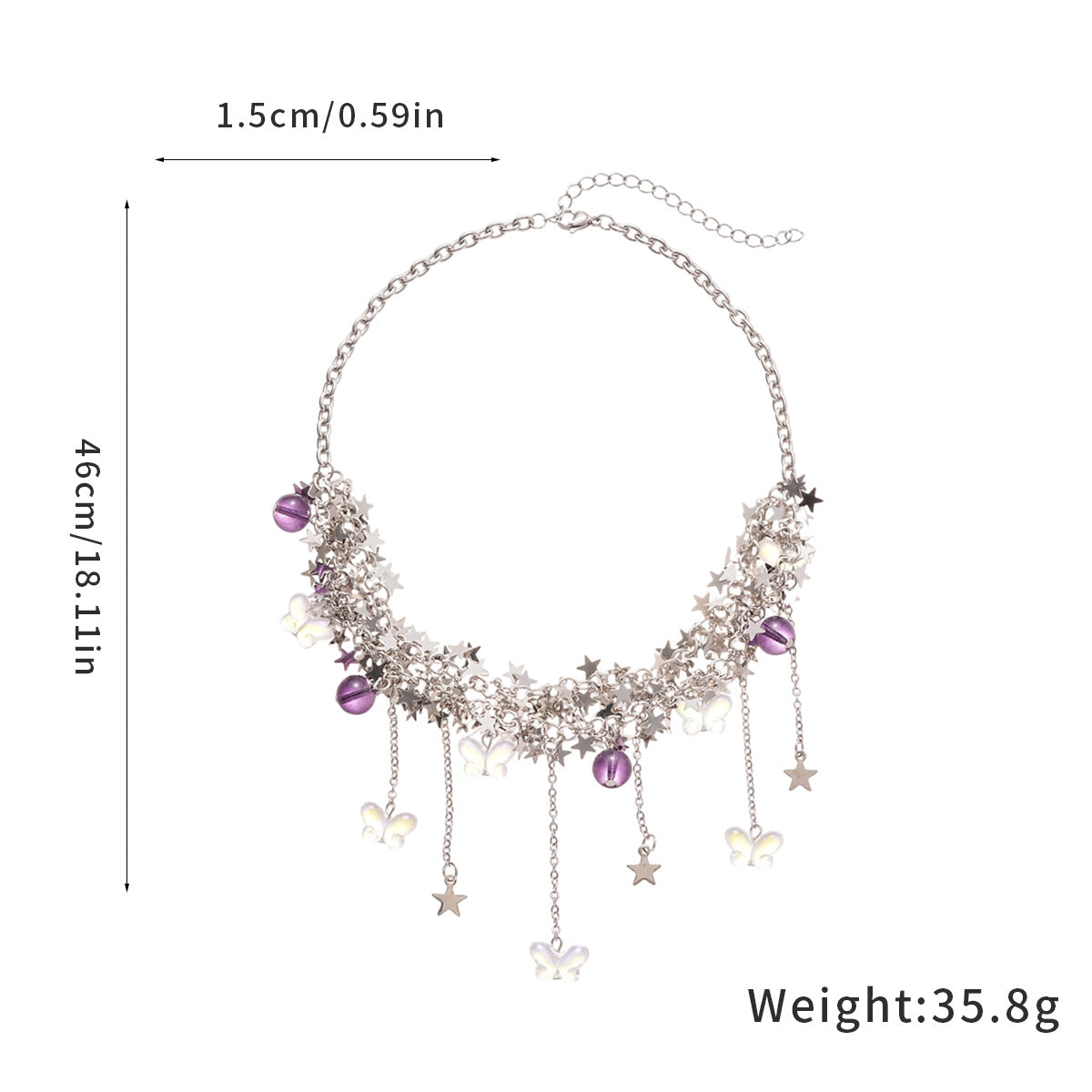 Jory Celestial Star & Butterfly Layered Choker Necklace for Women