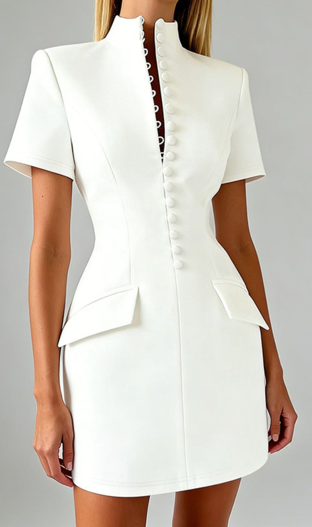 Jaguar Chic Tailored Button-Front Mini Dress for Women