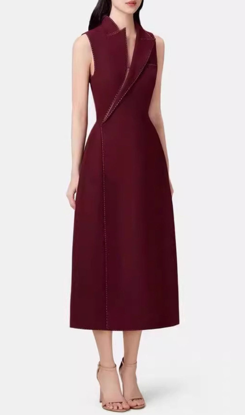 Galatea Sleeveless Irregular Midi Dress