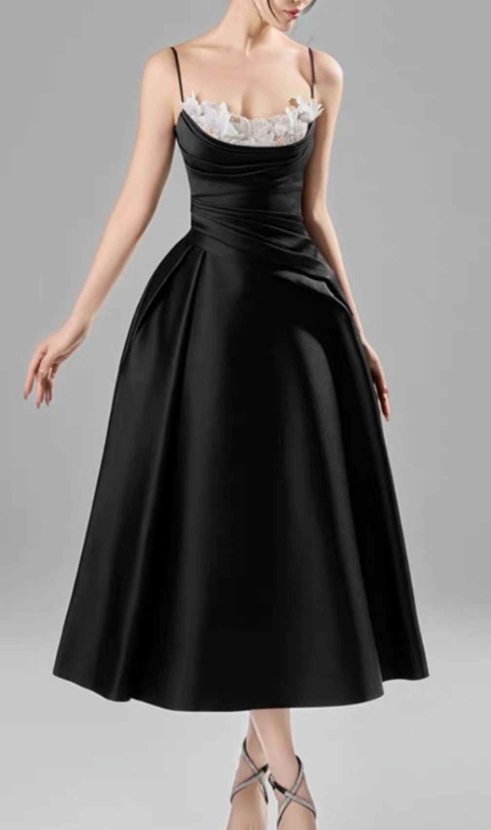 Cantara Black Lace Midi Dress