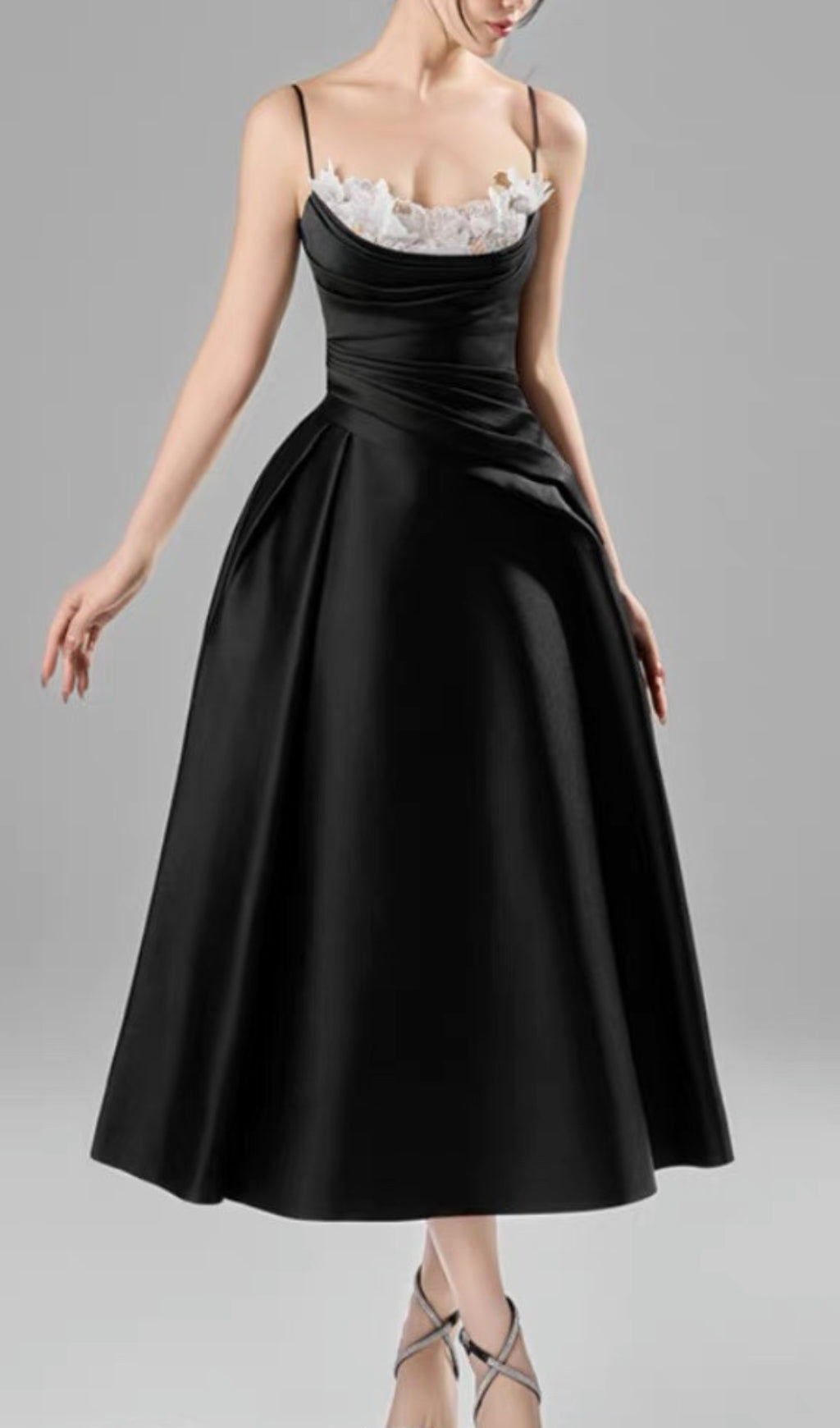 Cantara Black Lace Midi Dress