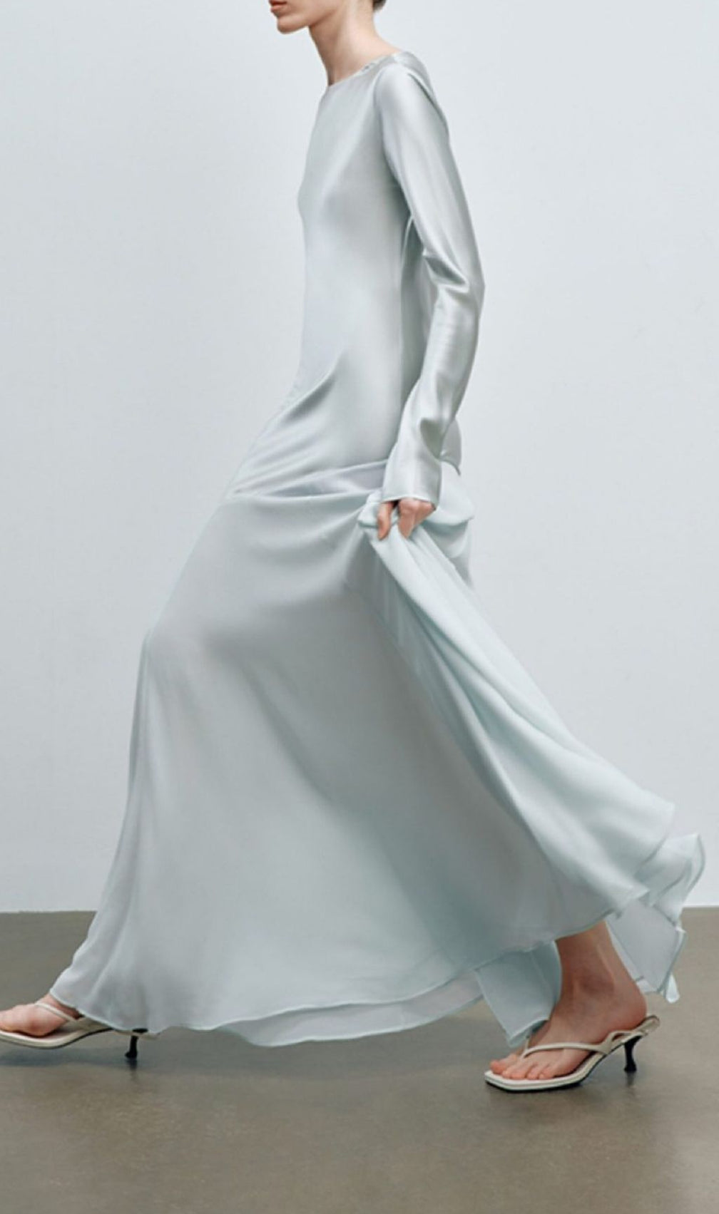 Khaza Long Sleeve Sheer Mesh Maxi Dress | Ethereal Gala & Formal Gown