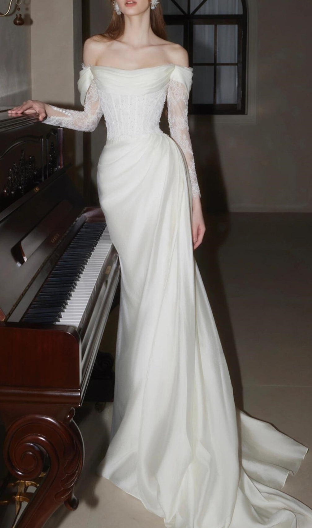 Clio White Lace Corset Wedding Dress