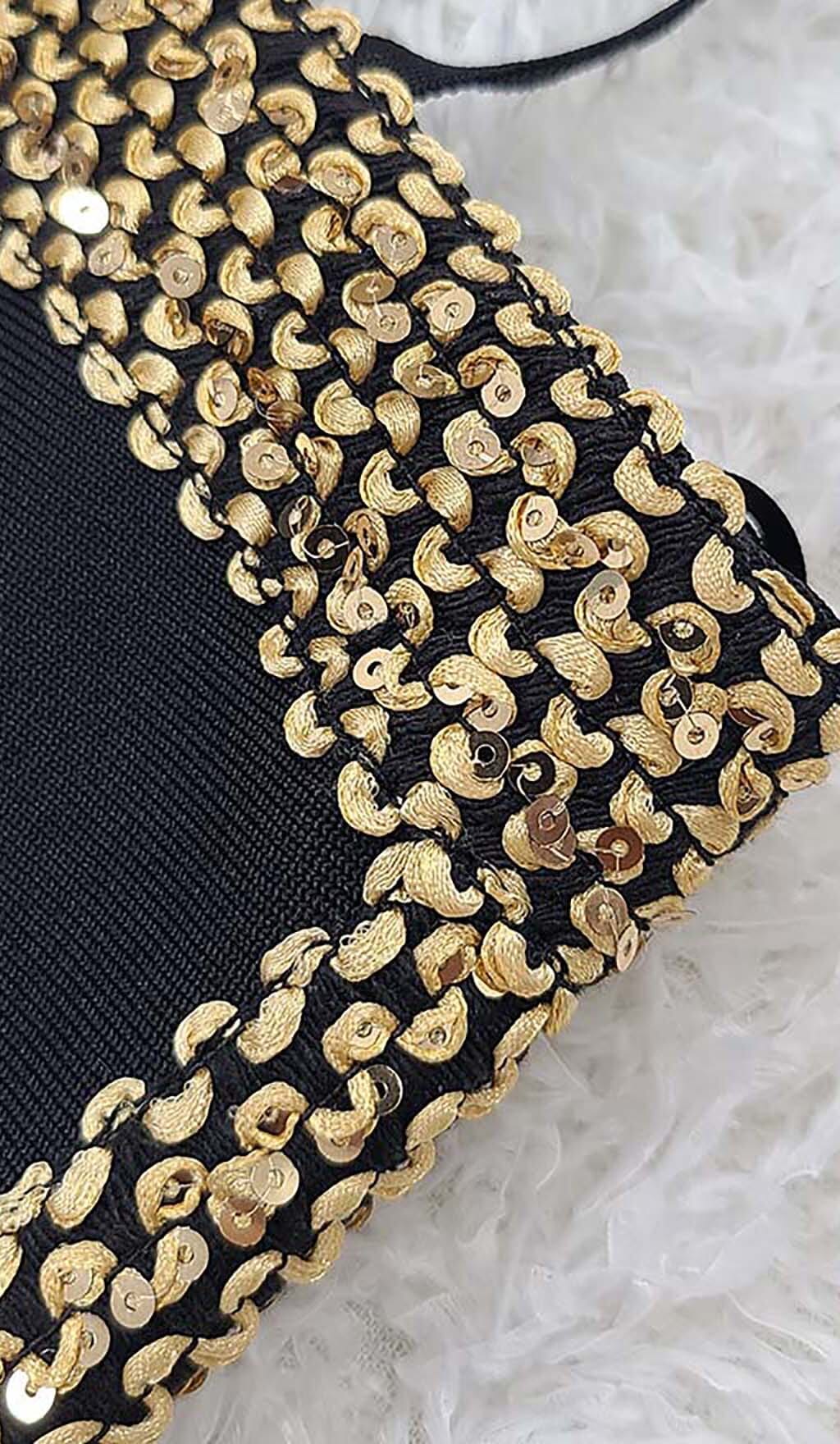 Sleeveless Strap Bandage Midi Dress In Black