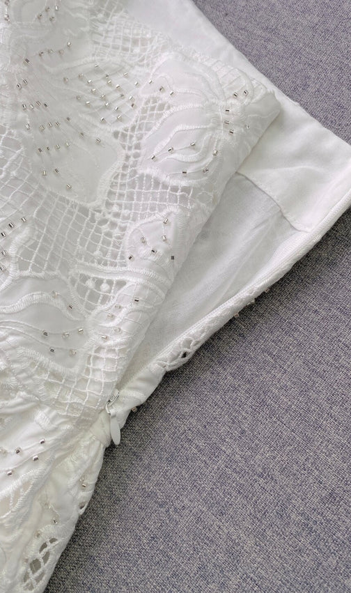Nayla Short Guipure Lace Skirt