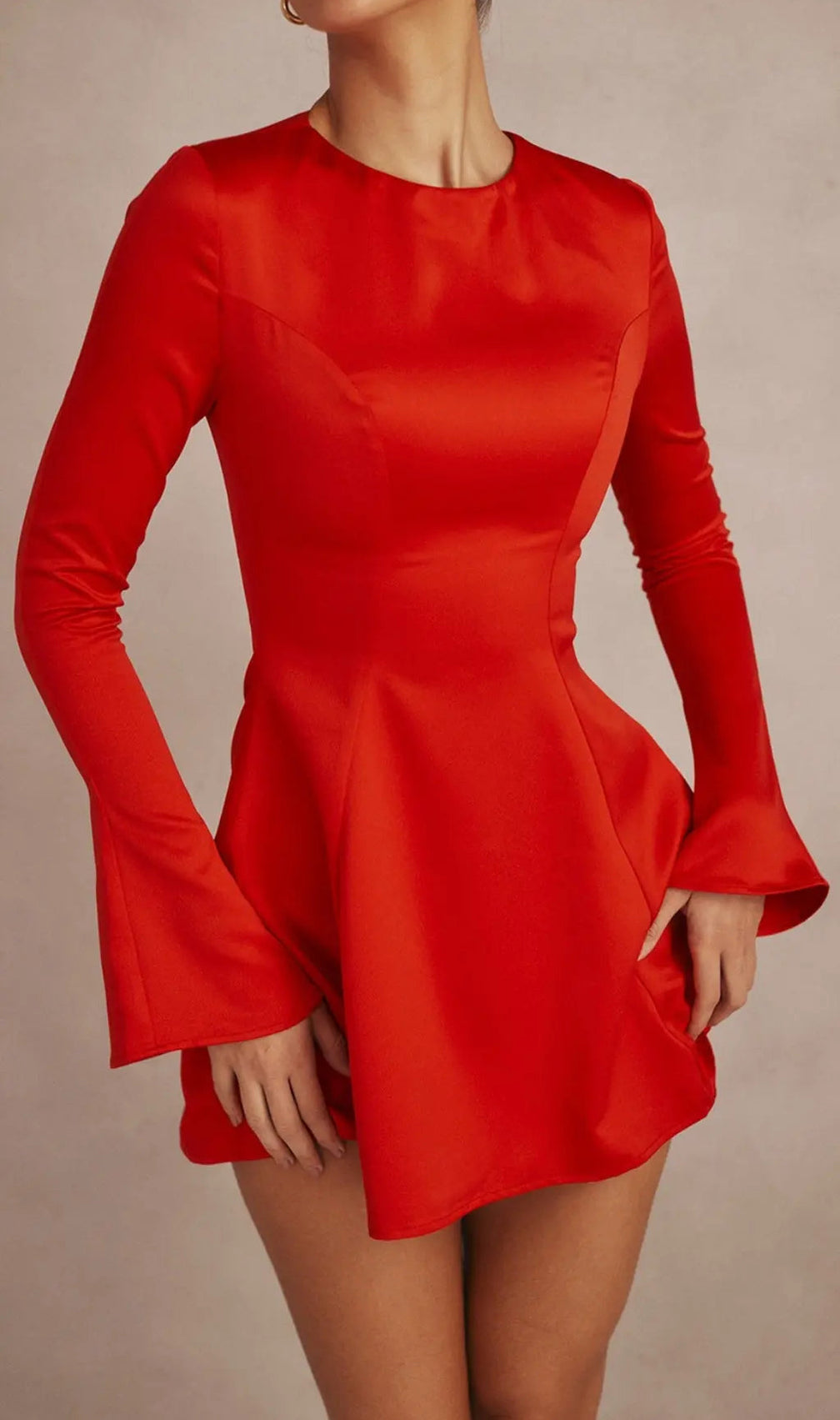 Red Satin Mini Dress
