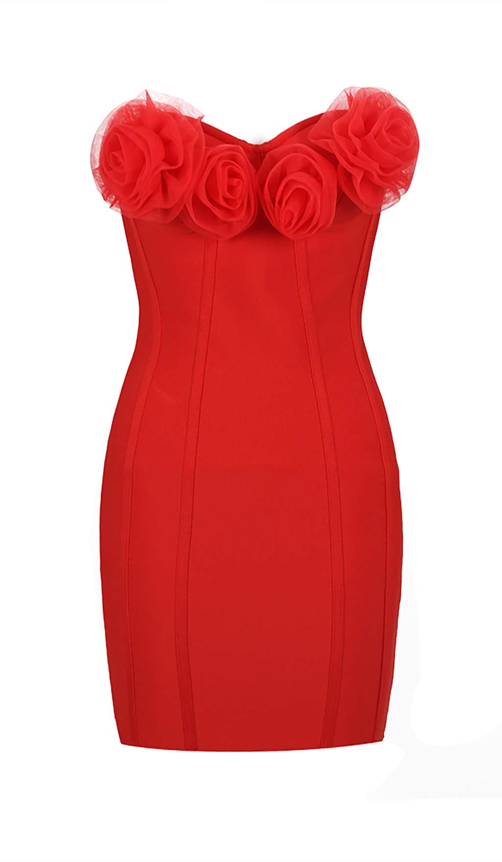 Flower Embellished Corset Midi Dress In Wine