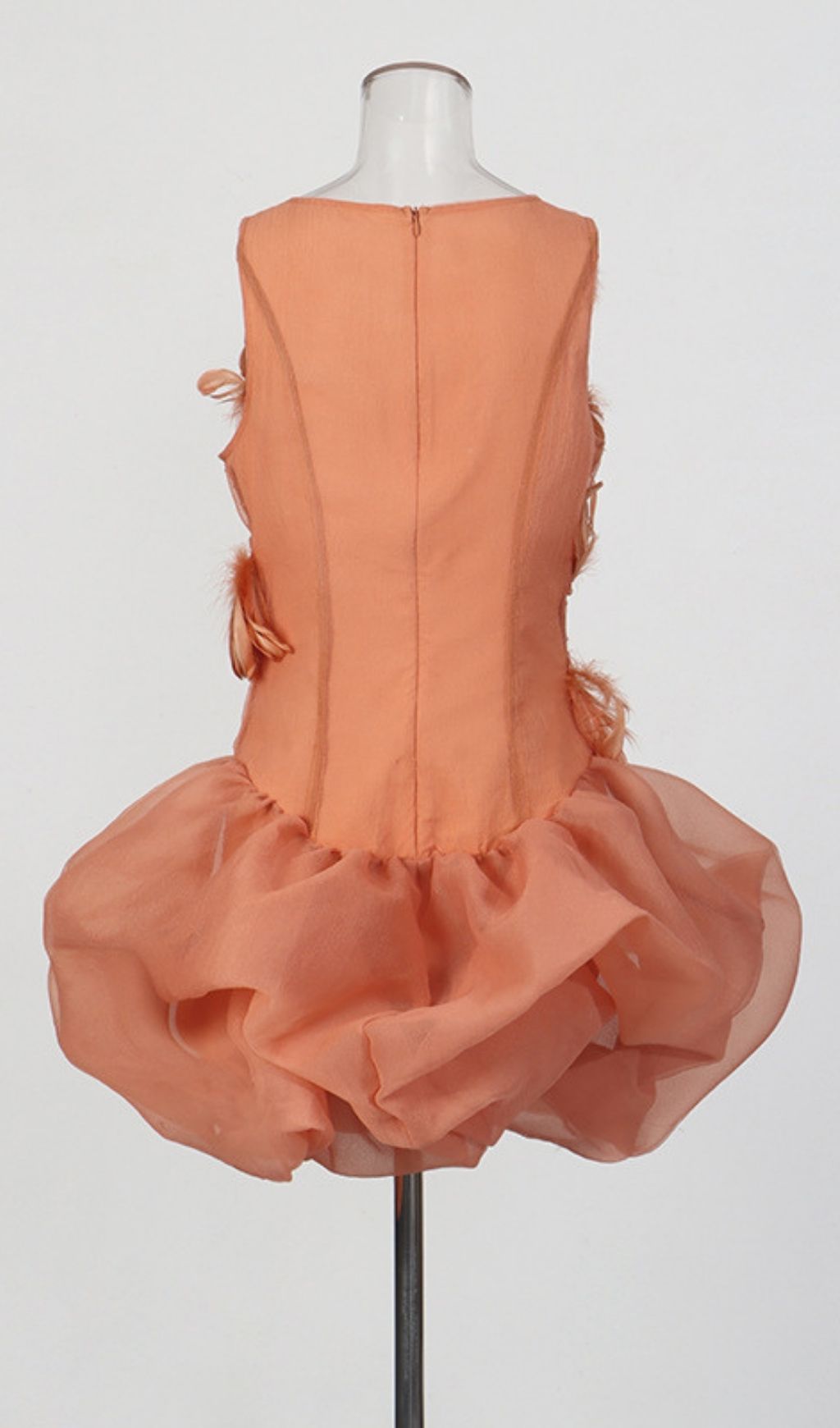 Kerrya Enchanting Floral Appliqué Sleeveless Mini Dress | Whimsical Bubble Hem