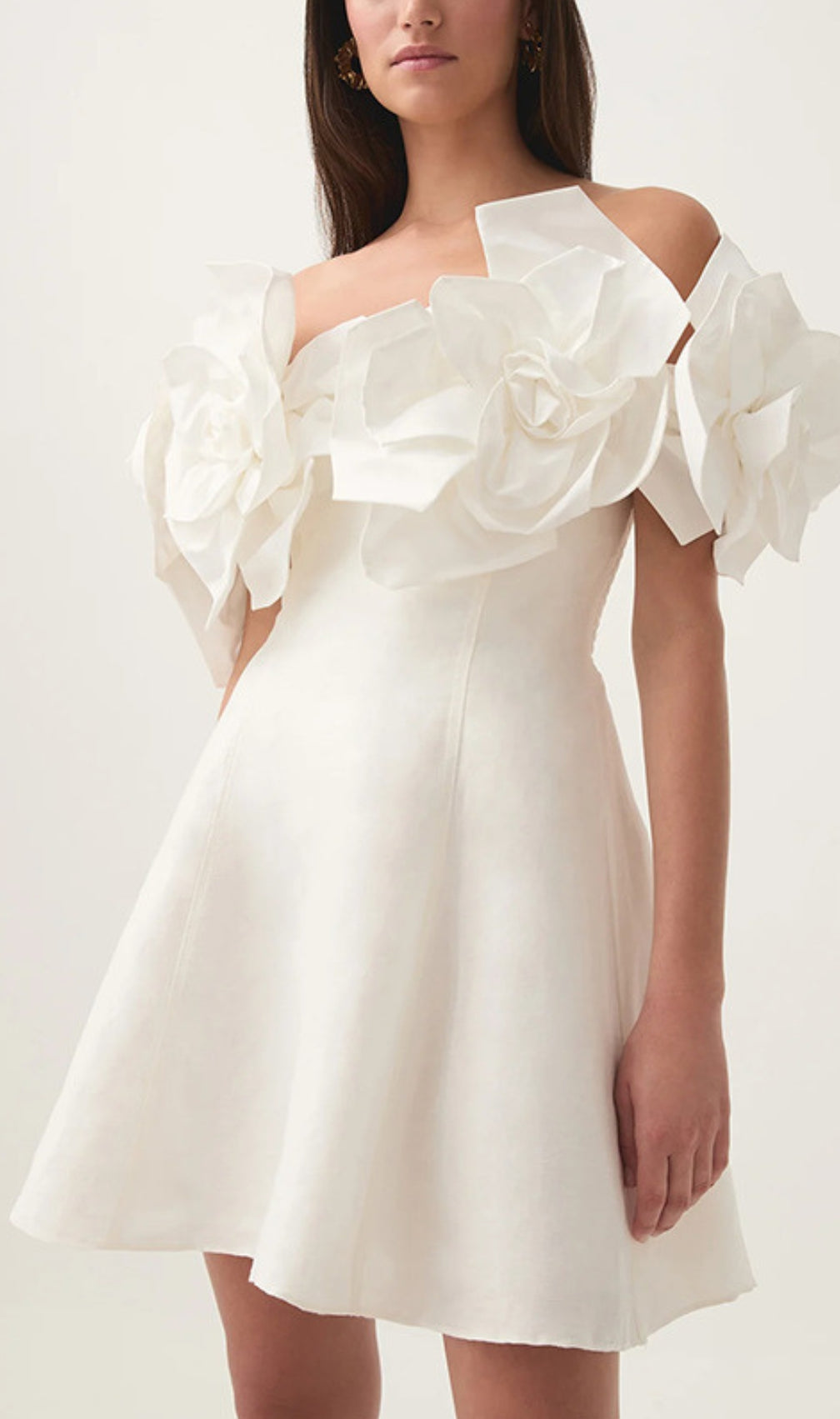 Chabela Flower Off-Shoulder Mini Dress